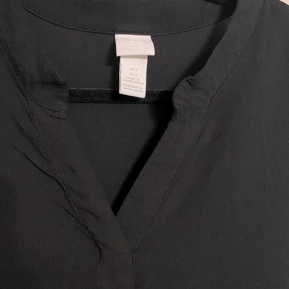 [6] H&M Black Short Sleeve Shirt Dress - Picture 3 of 3